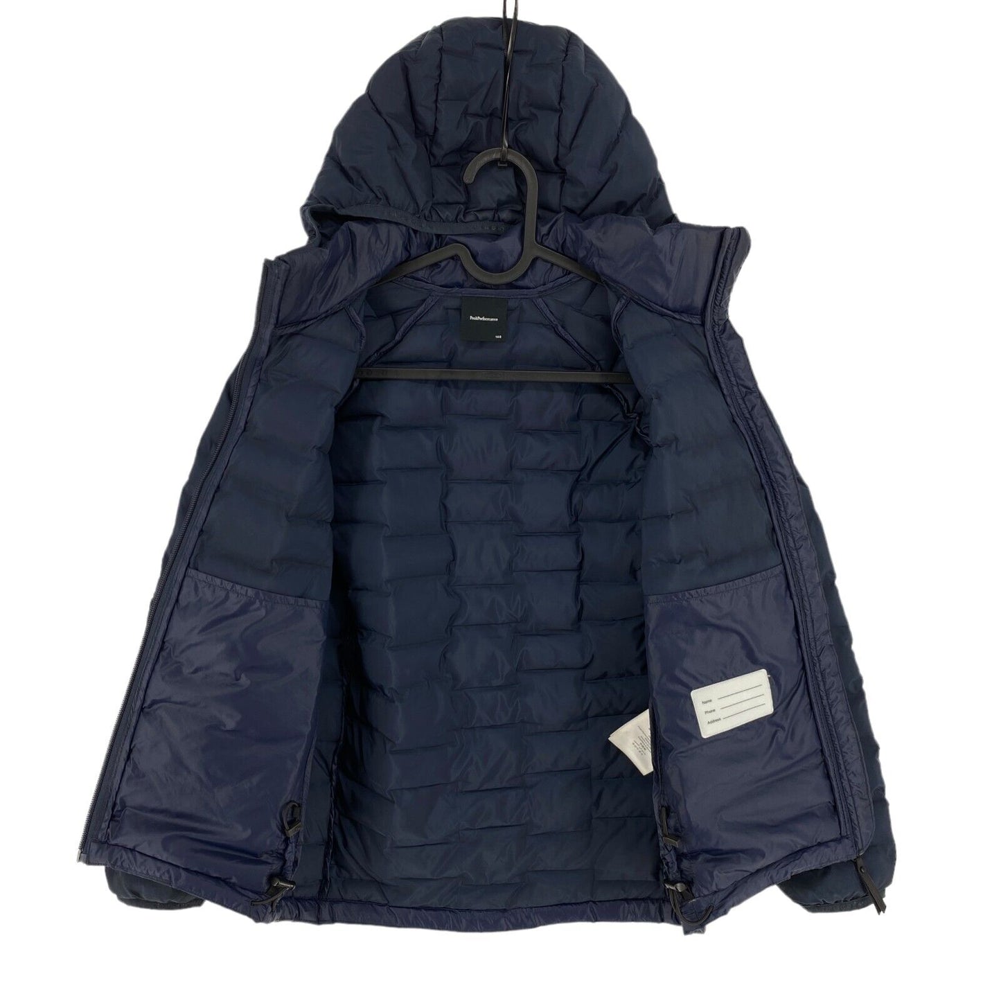 Girls Peak Performance Navy Blue Argo Hooded Puffer Jacket Size 140 cm