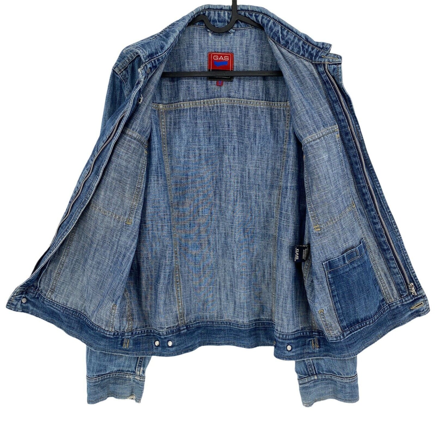 GAS BLUE JEANS Blue 100% Cotton Denim Jacket Size M