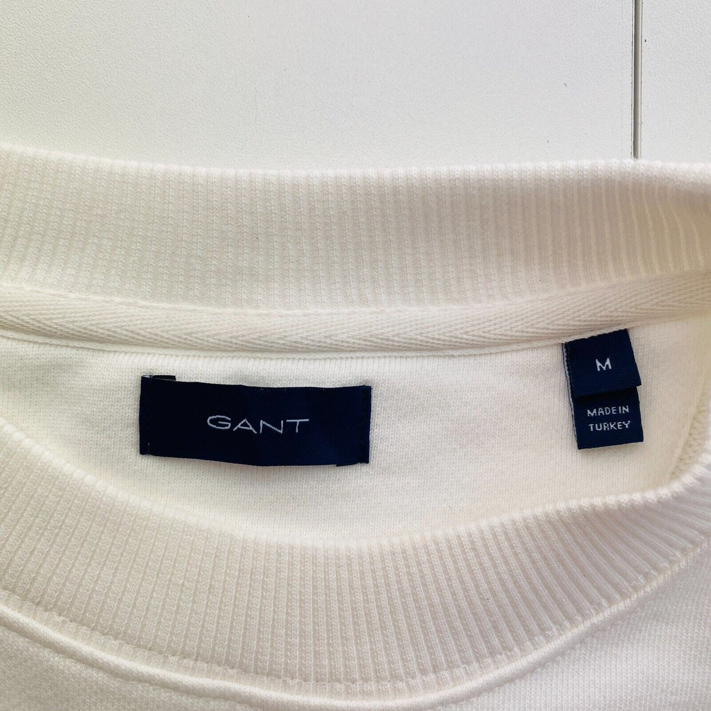 GANT Women White Icon G Crew Neck Jumper Sweater Size M