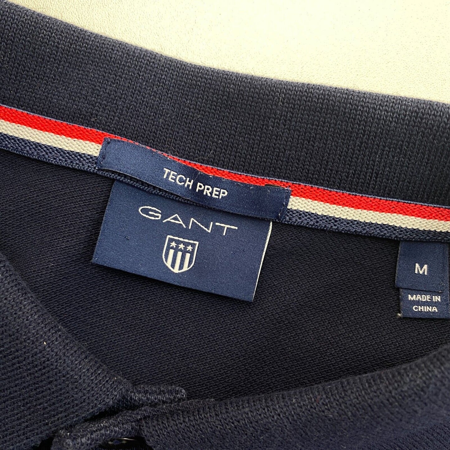 GANT Navy Blue Tech Prep Pique Rugger Polo Shirt Size M