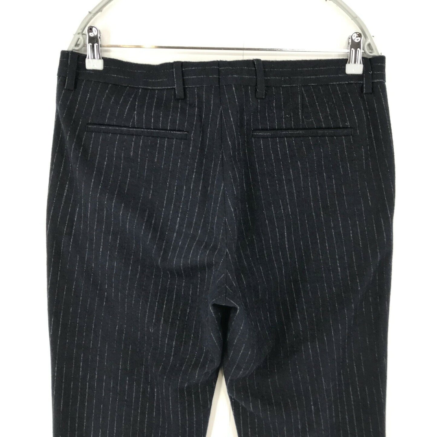 Tommy Hilfiger Pantalon rayé bleu marine Slim Fit en laine mélangée Taille 50 W35