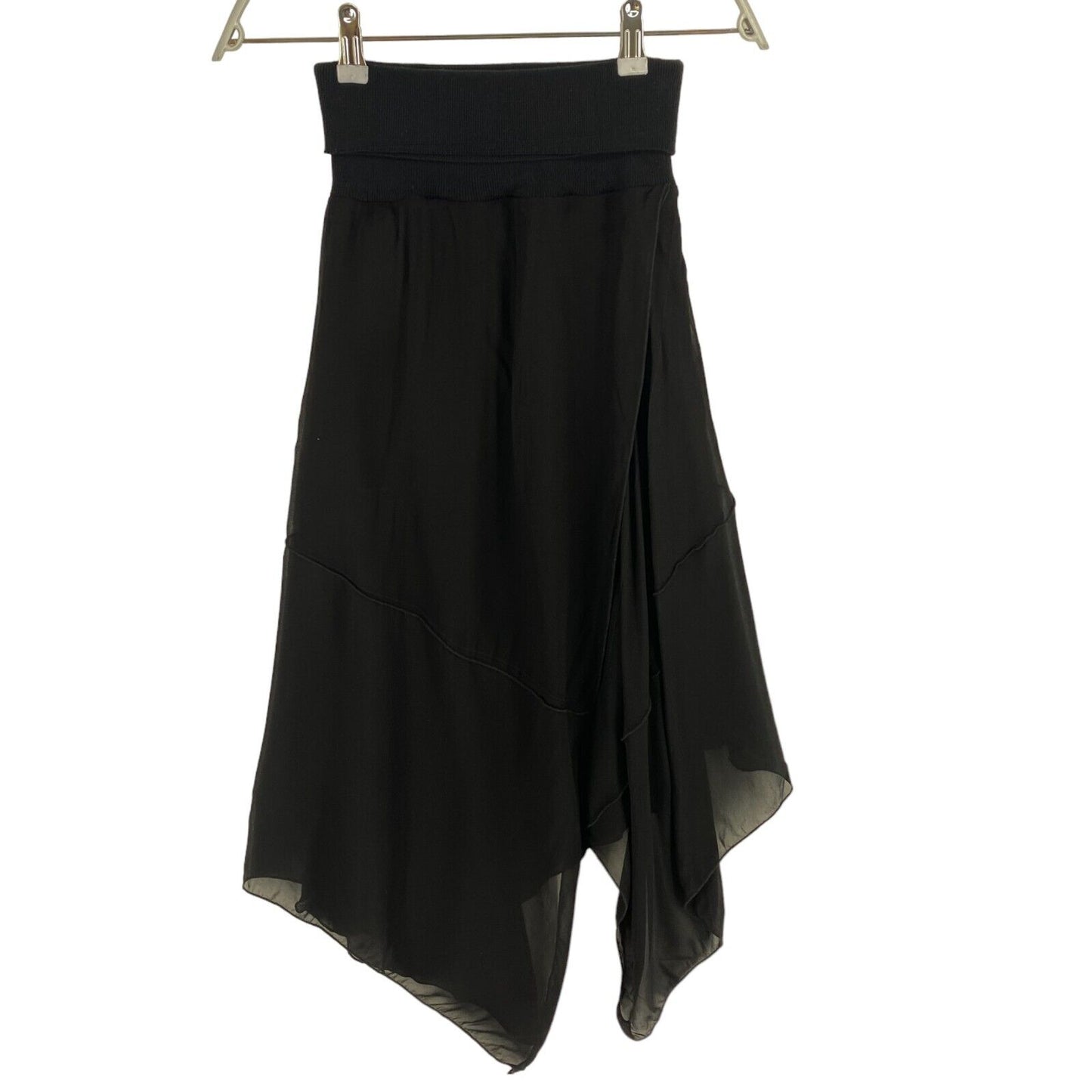 DIESEL Women Black O-ROL Flared Asymmetric Skirt Size 2XS XXS