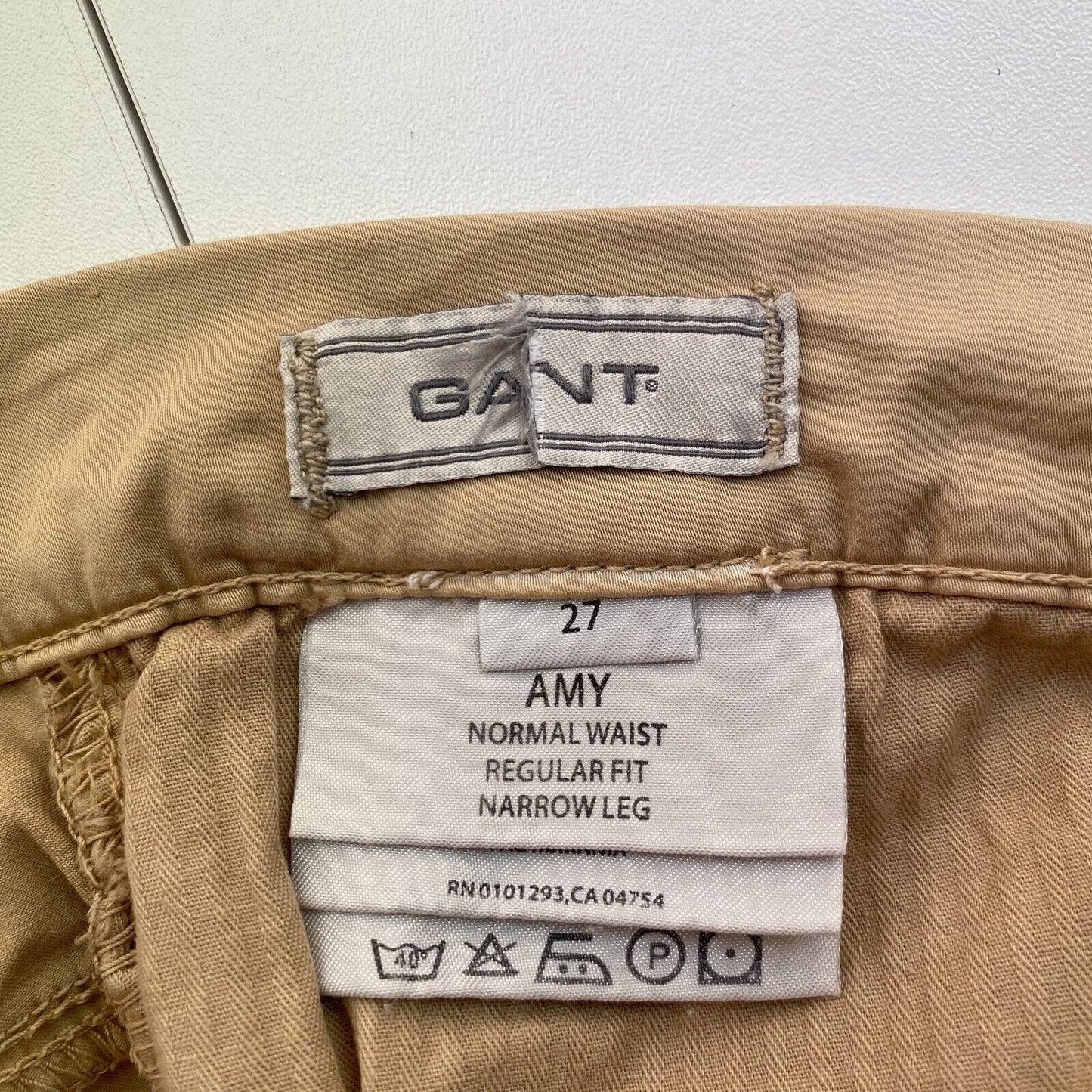 GANT Women Brown Regular Fit Narrow Leg Capri Pants Trousers Size W27