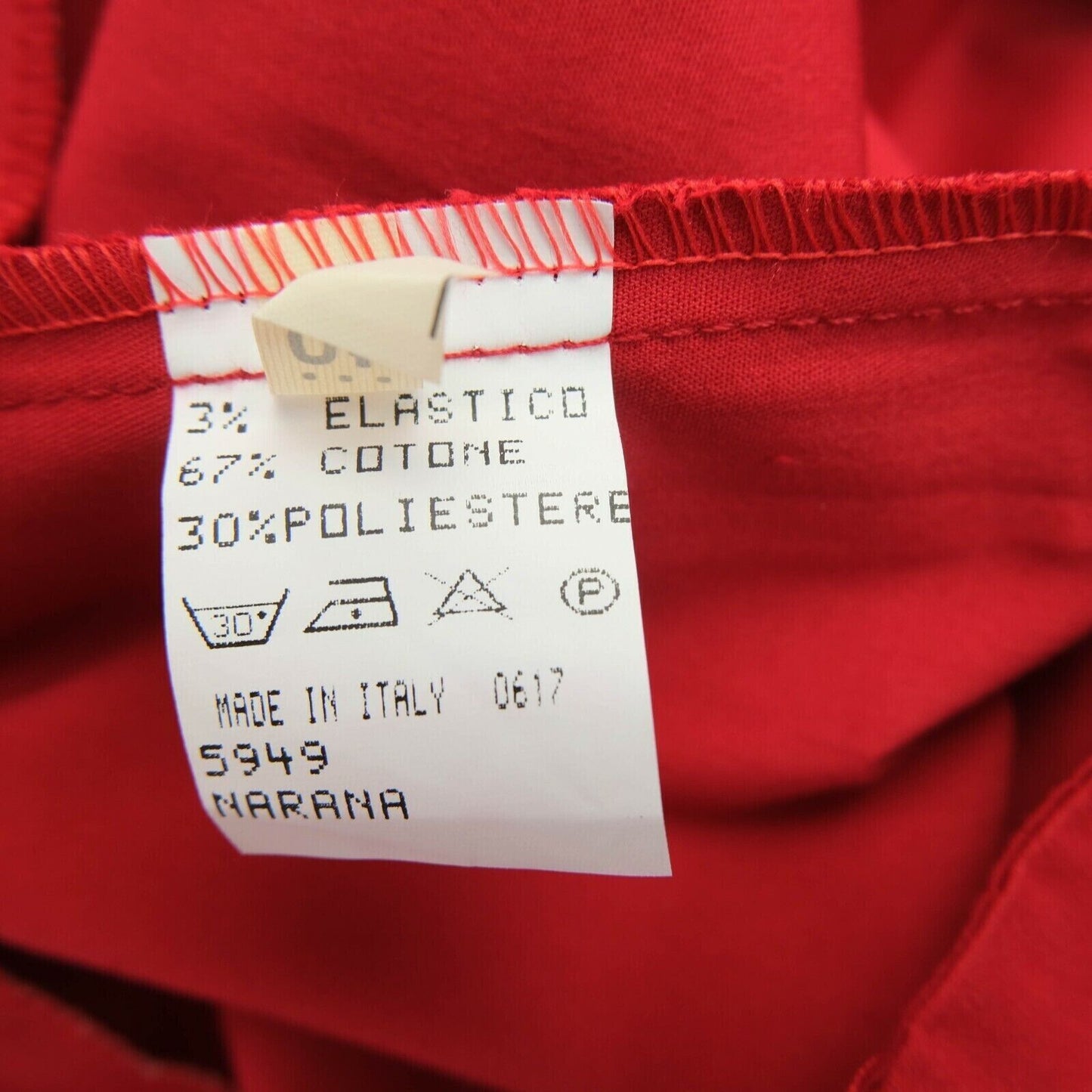 ROSSO DI SERA Rote Caprihose mit geradem Schnitt, reguläre Passform, Größe EUR 44