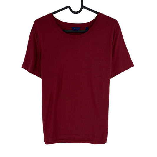 GANT Women Dark Red Light Weight Crew Neck Short Sleeves T Shirt Size S