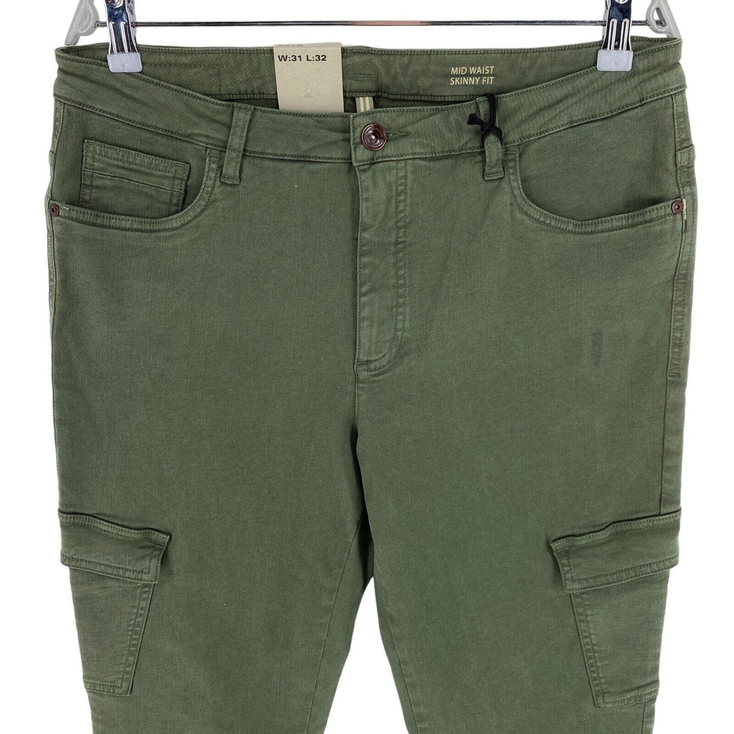 CAMEL ACTIVE Dark Green Cargo Skinny Fit Pants Trousers Size W31 L32