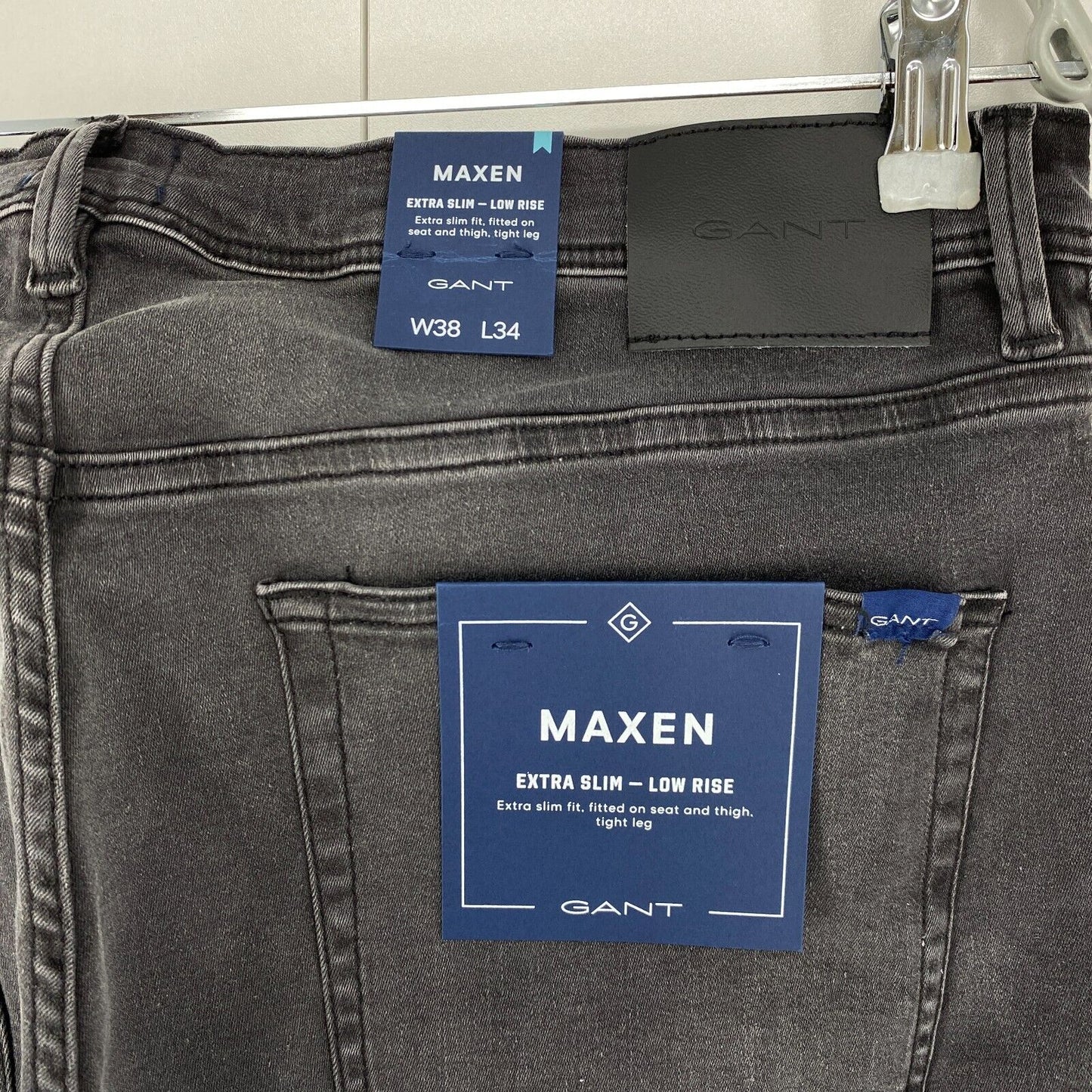 GANT MAXEN Grey Extra Slim Fit Jeans W38 L34