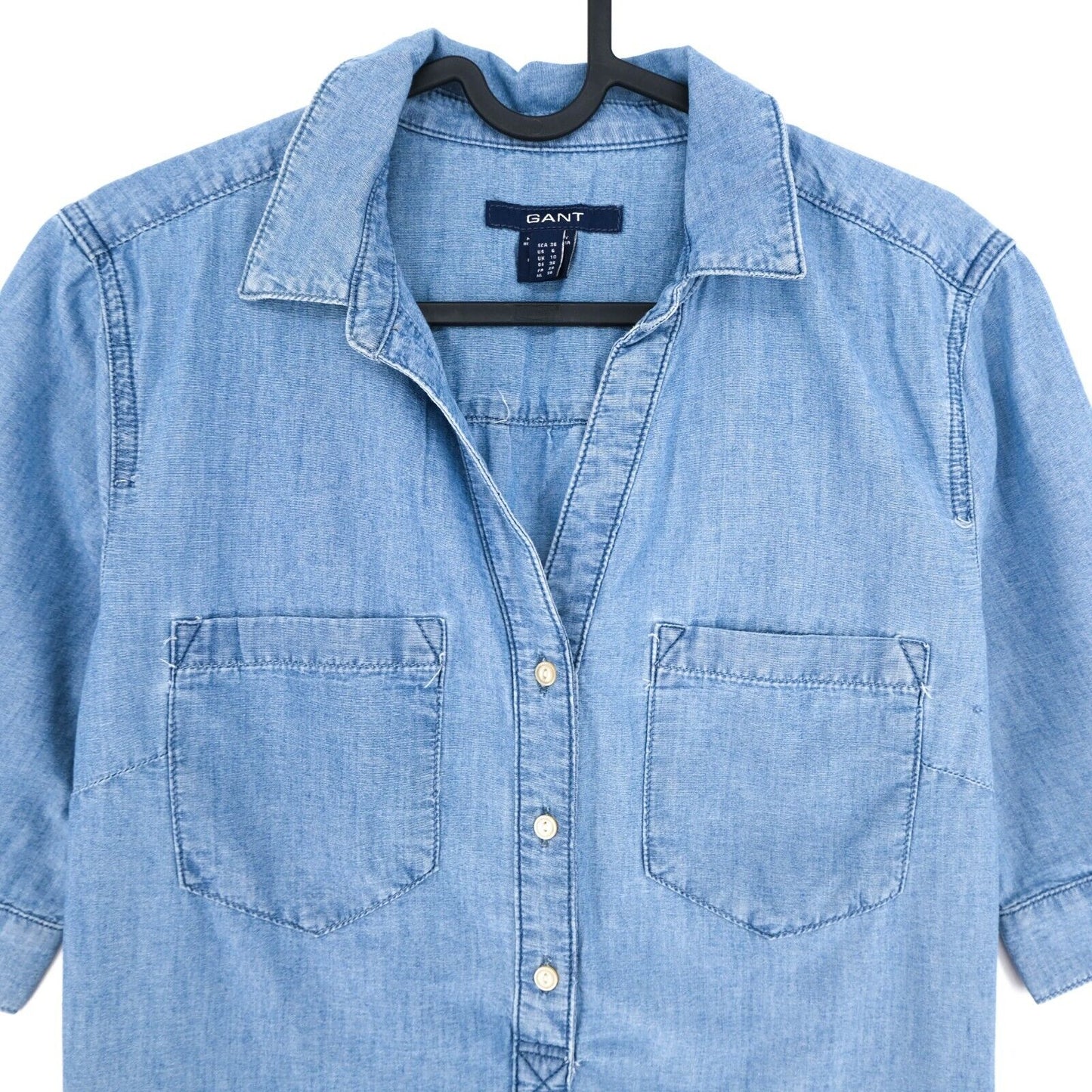 GANT Chemise à col polo en denim bleu Taille EUR 36 UK 10 US 6