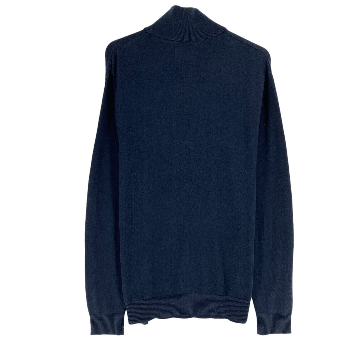 JACK&JONES Navy Blue Knit Half Zip Sweater Pullover Jumper Size M