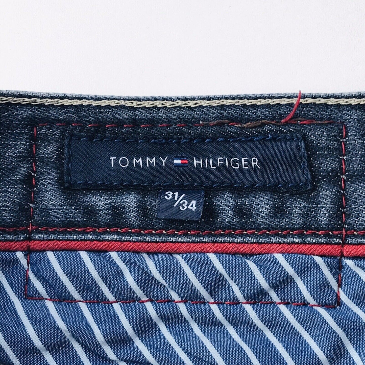 Tommy Hilfiger Dark Blue Grey Regular Straight Fit Jeans Size W31 L34