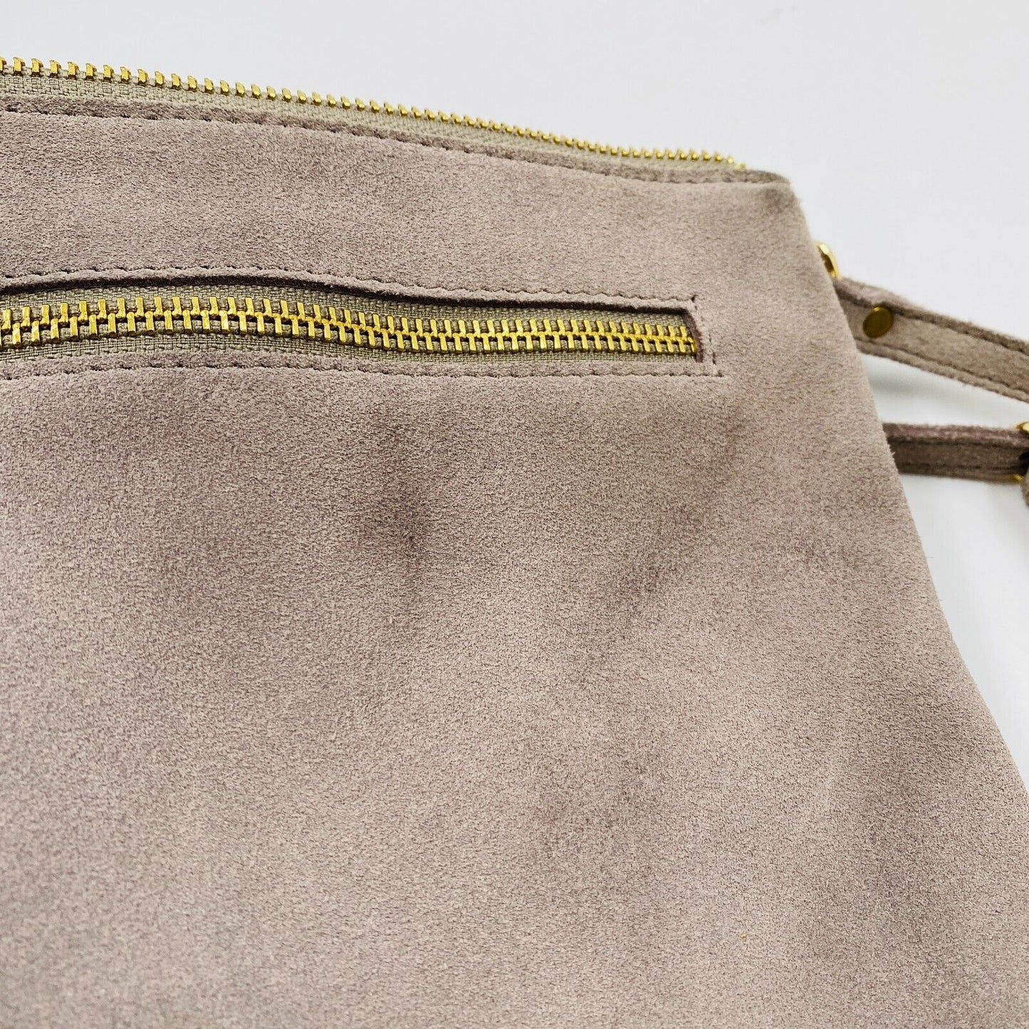 MAZARIN Grey Suede Leather Handbag Shoulder Bag Crossbody Bag