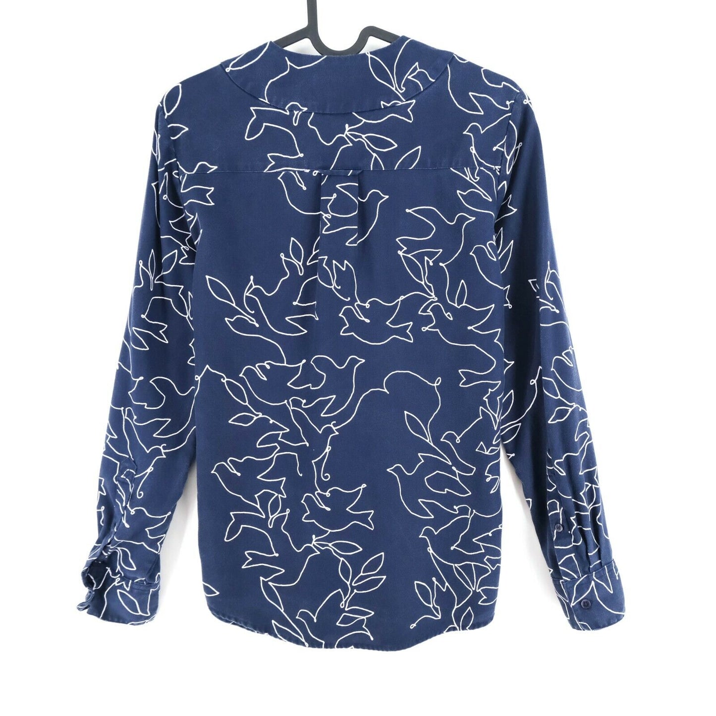 GANT Bluse mit V-Ausschnitt und Tauben-Print, Blau, Größe EU 34 UK 8 US 4