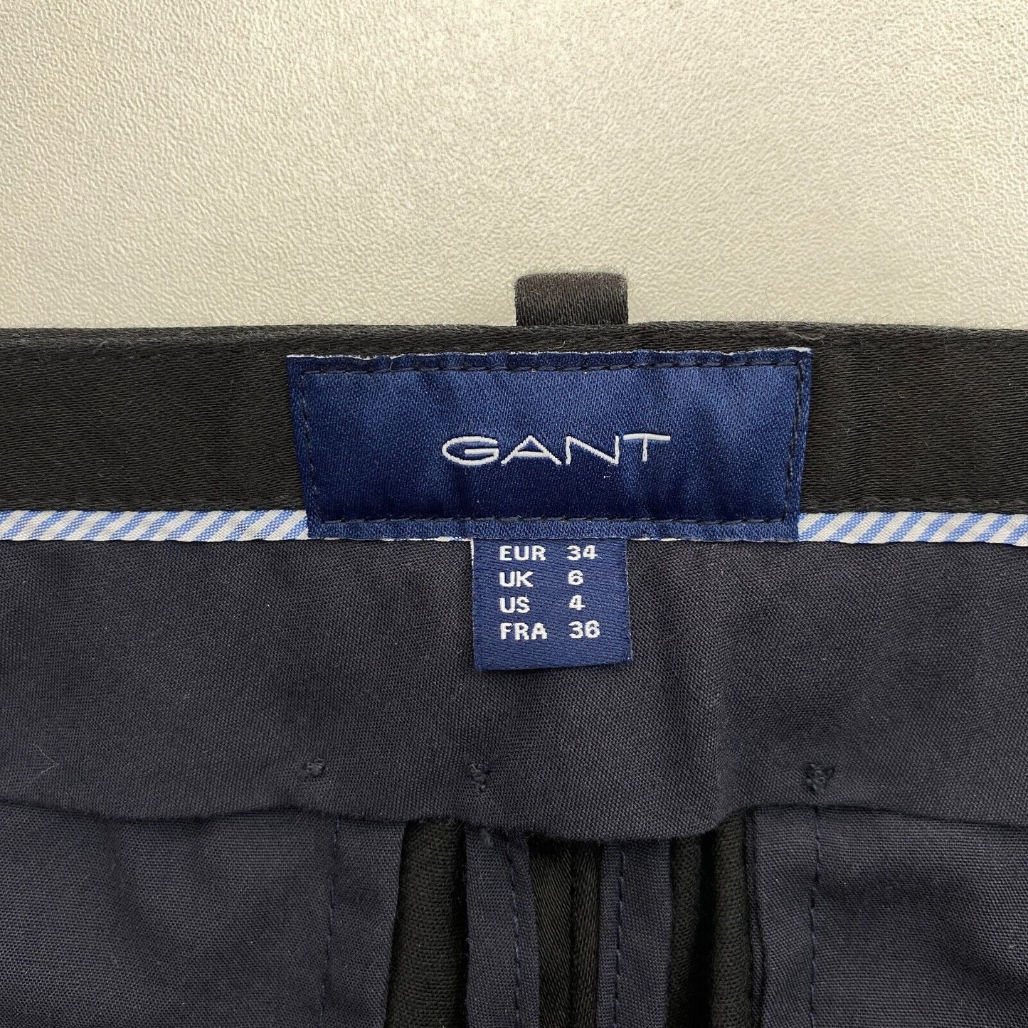 GANT Black Tech Prep Satin Slack Chino Pants Trousers Size EU 34 UK 6 US 4