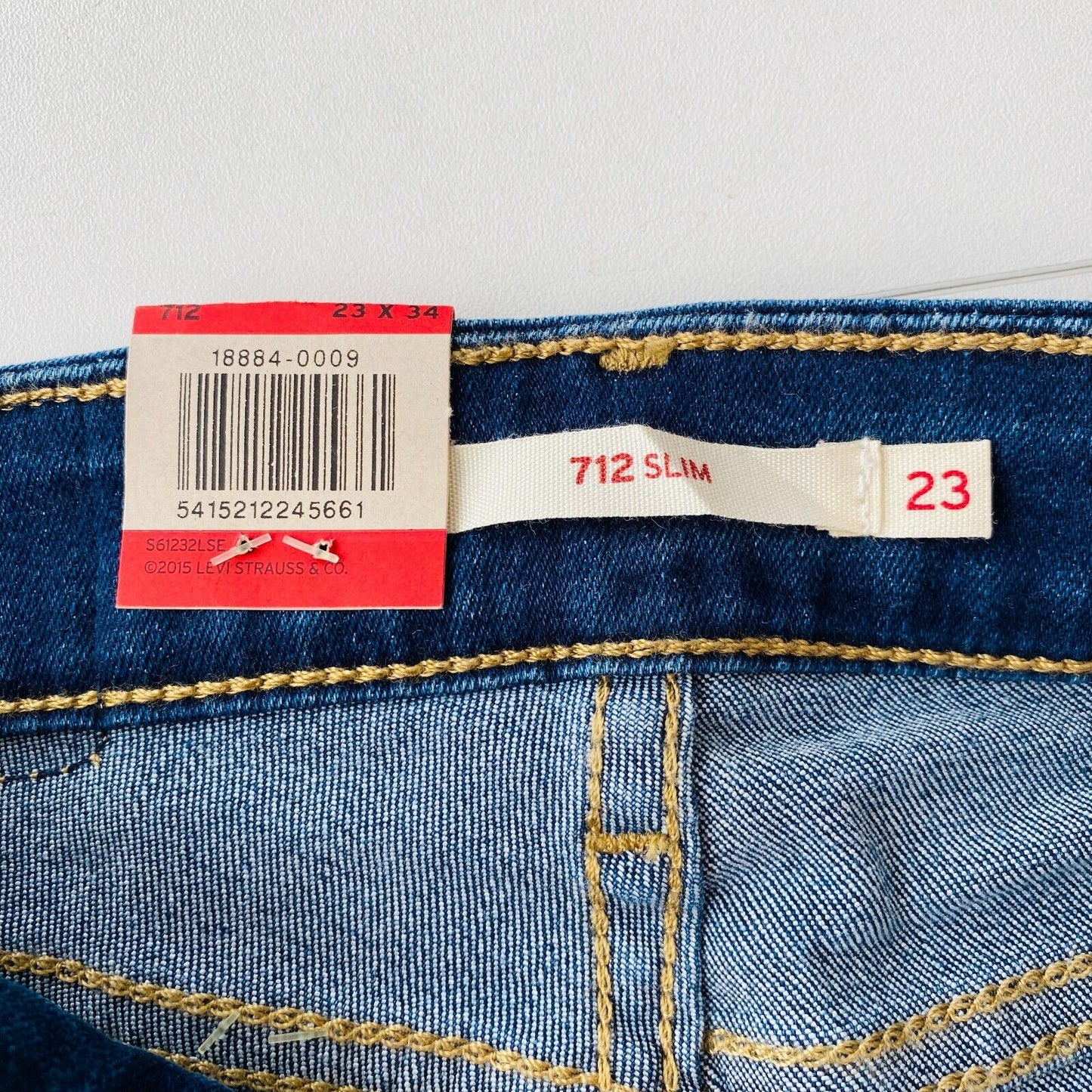 Levi's 712 Women Teens Dark Blue Stretch Mid Rise Slim Fit Jeans W23 L34