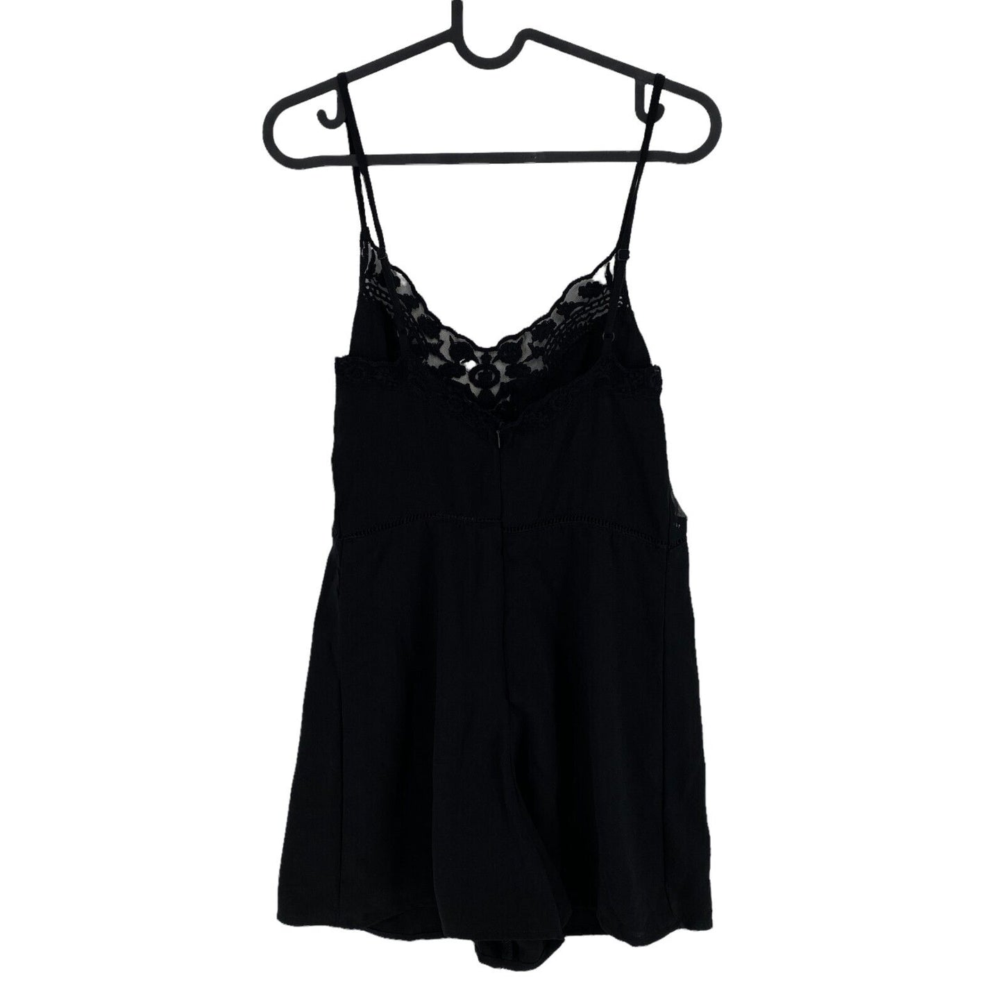 Bershka Black Sleeveless V-Neck Tank Romper Jumpsuit Playsuit Size M