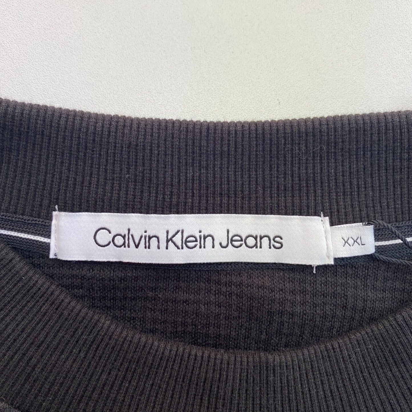 Calvin Klein Jeans Men Black Crew Neck Jumper Sweater Size 2XL XXL