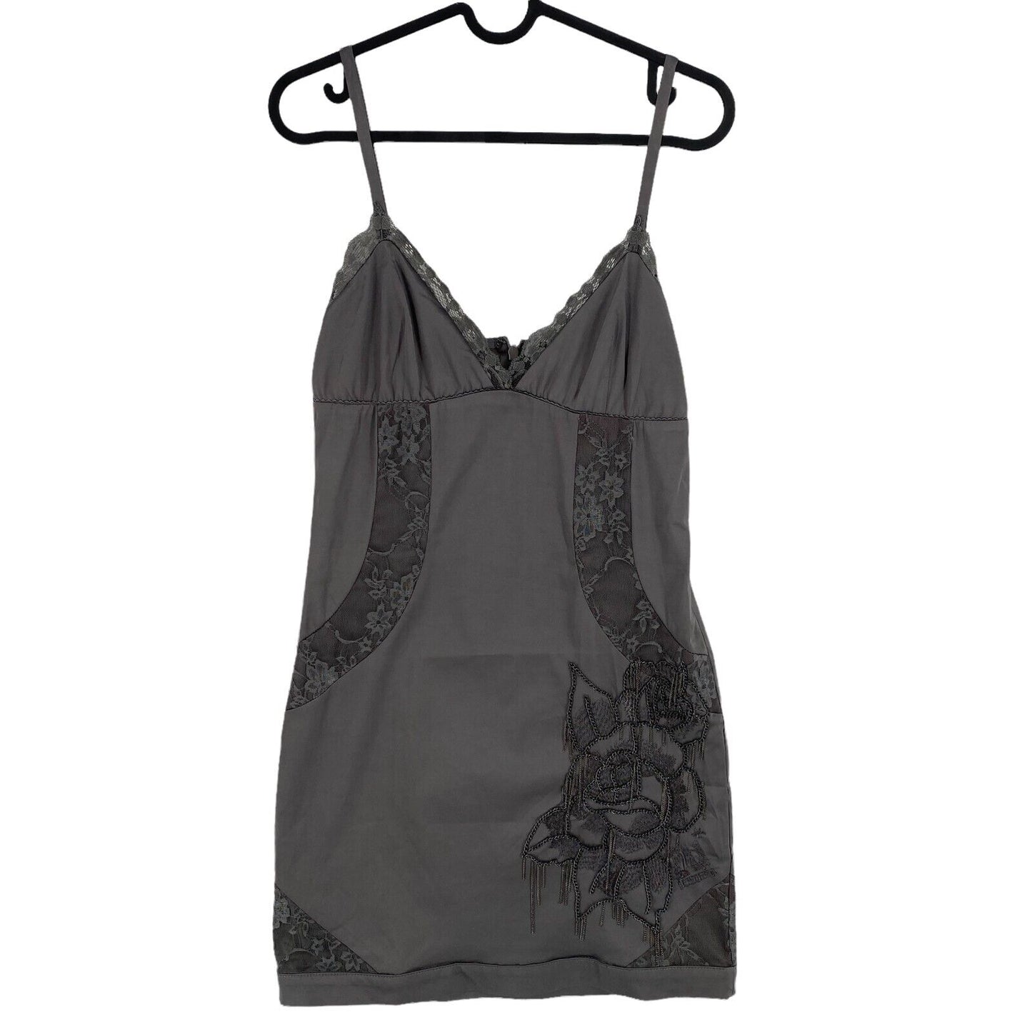 Zu Elements Dark Grey Cotton Sleeveless V-Neck Tank Dress Size M