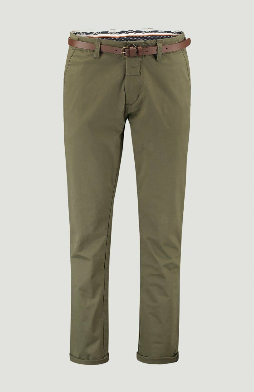 RRP €89 O'NEILL Chino Pants Trousers With Belt Olive Green Size W29