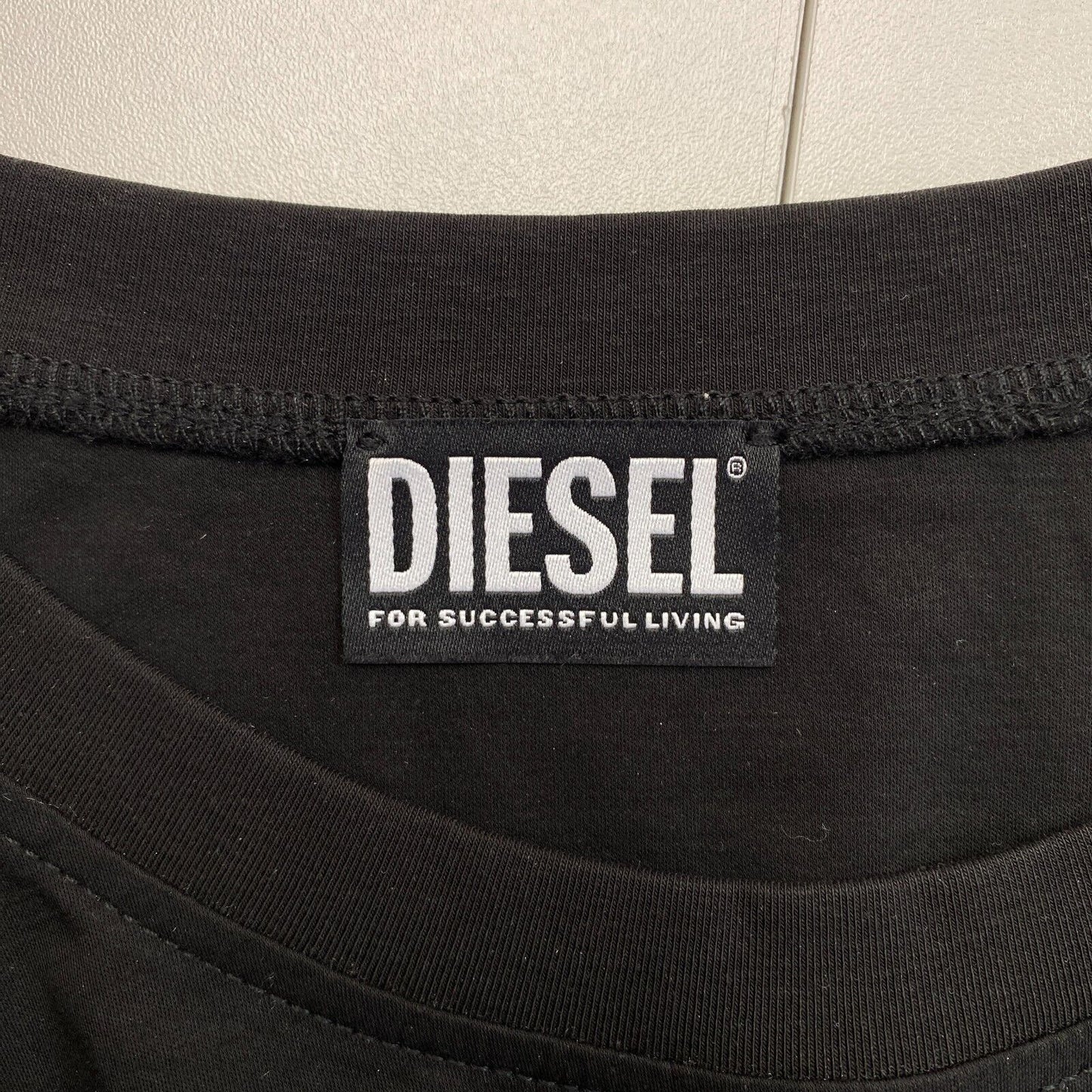 DIESEL Women Black T_BOWBOW Crew Neck SS T Shirt Size L