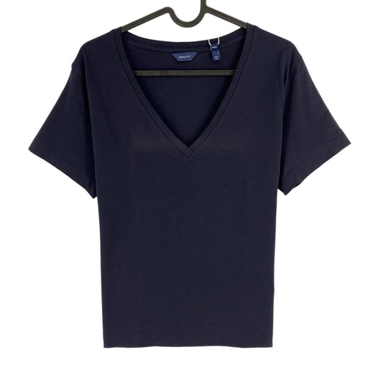 GANT Women Navy Blue Original V Neck Short Sleeves T Shirt Size XS