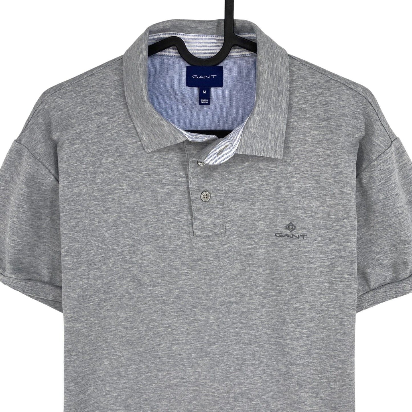 GANT Men Grey Mercerized Short Sleeves Polo Shirt Size M Short