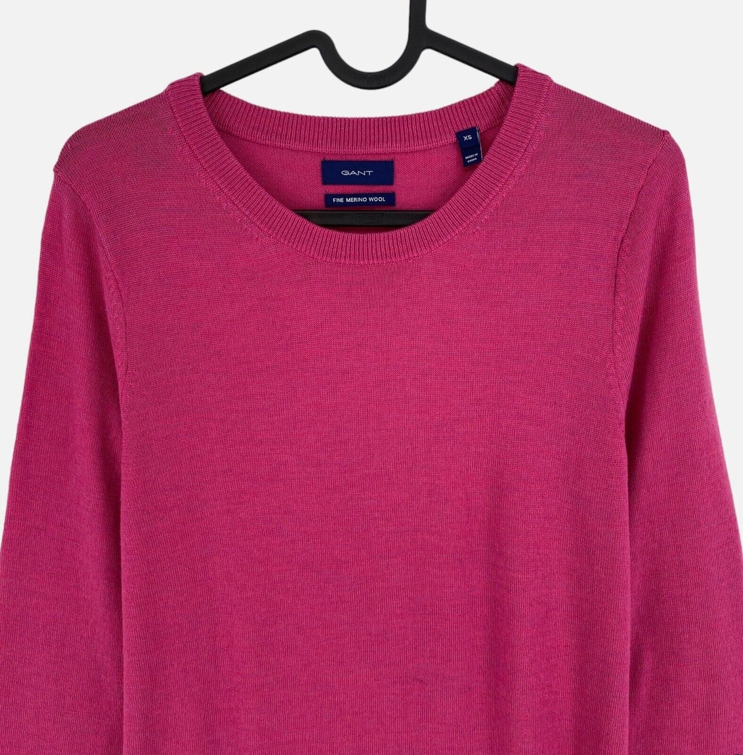 GANT Dark Pink 100% Wool LS Crew Neck Jumper Dress Size XS