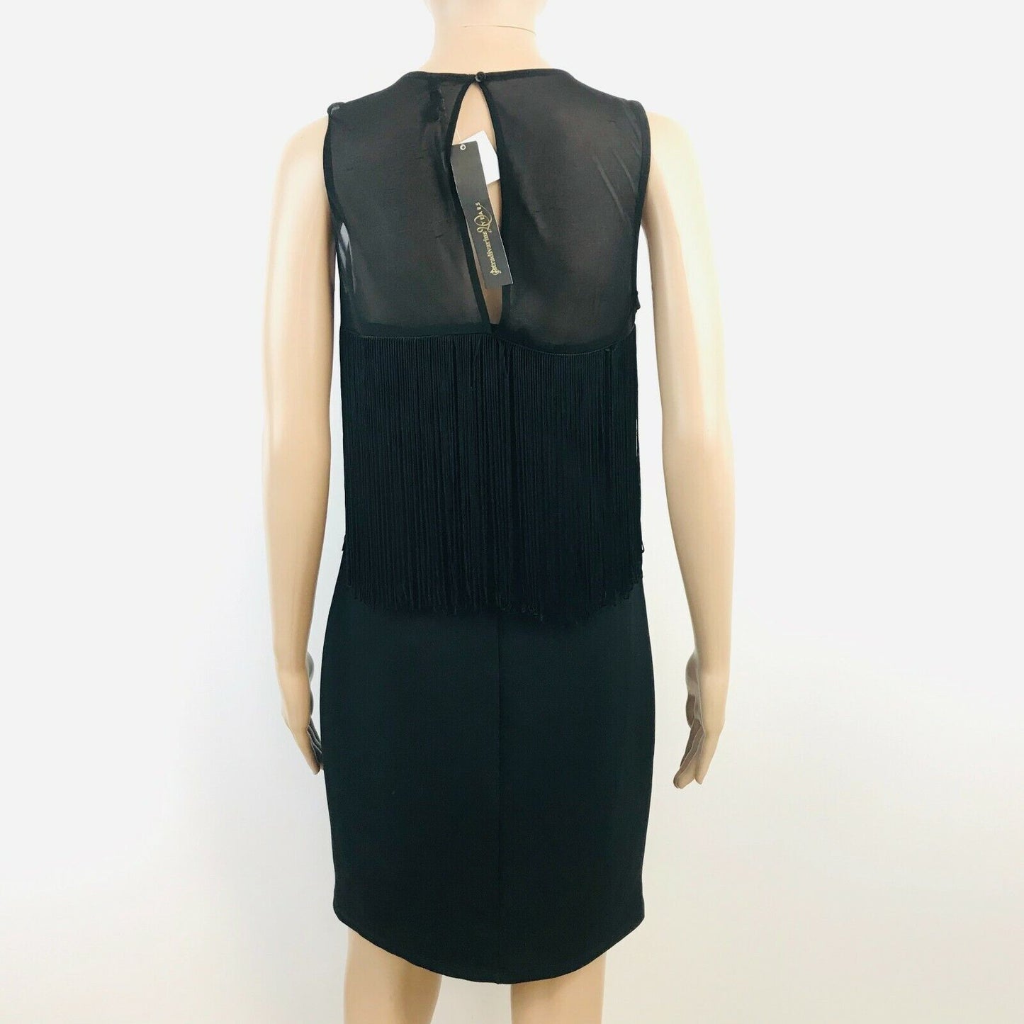 Stradivarius – Schwarzes, knielanges Partykleid, Größe L