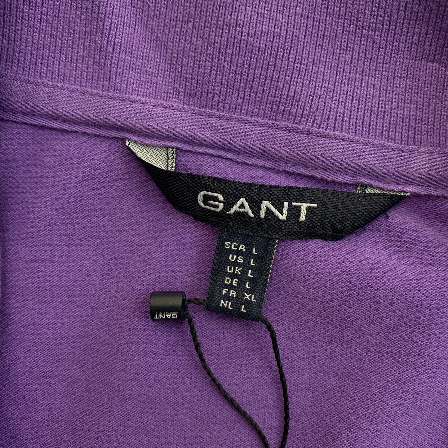 GANT Purple Pique Polo Wrap Up Shirt Size L