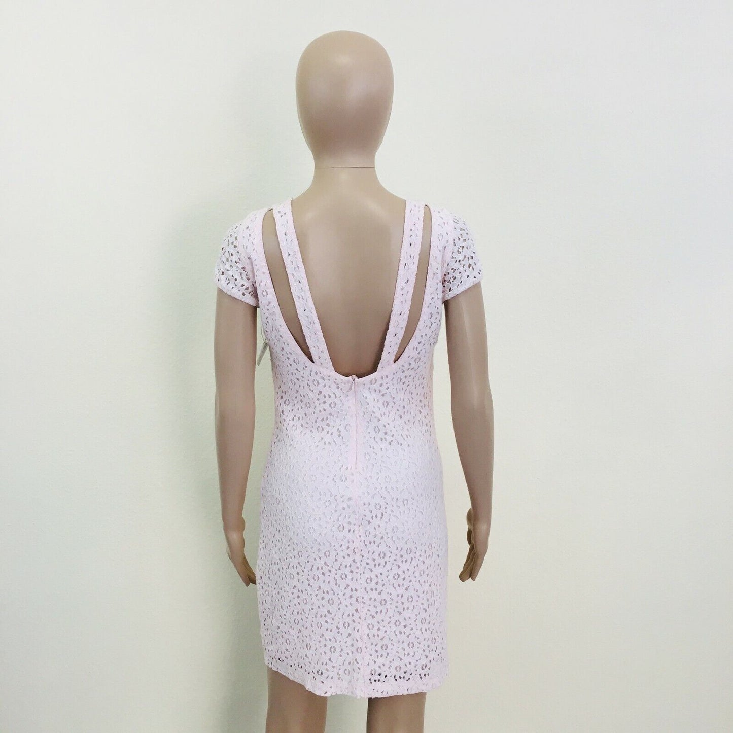 ZARA Pink Crochet Short Sleeve Dress Size S