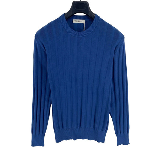 Trussardi 100% Cotton Blue Crew Neck Sweater Pullover Jumper Size XL