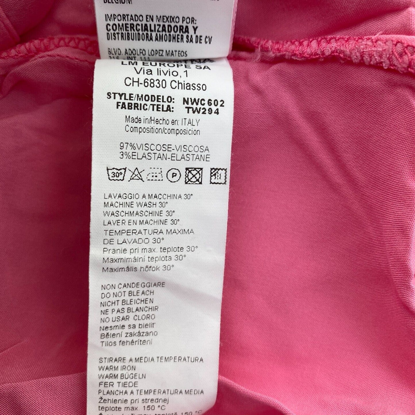 LA MARTINA Chemise Manches Longues en Sergé de Viscose Rose Taille 2 / S