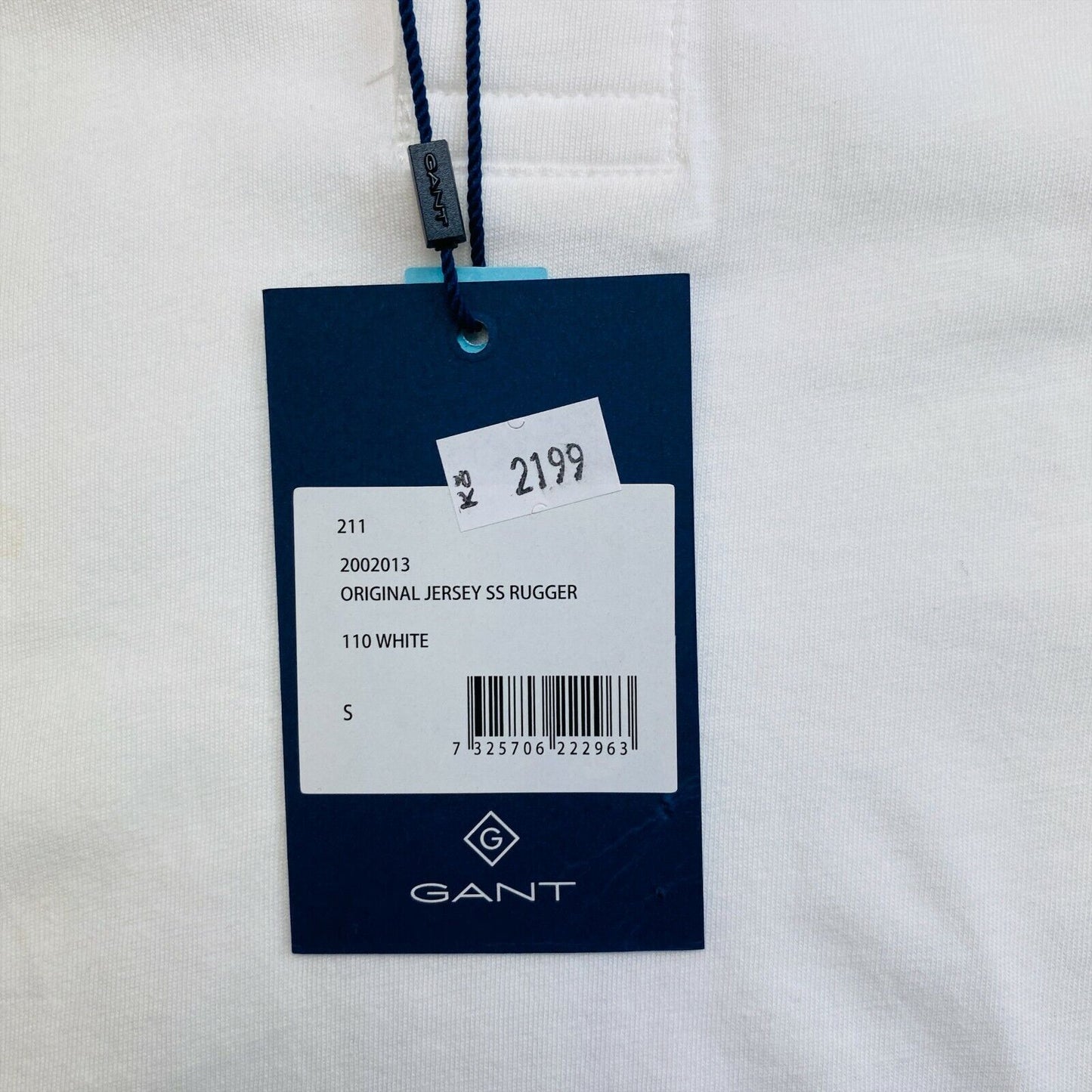 GANT Weißes Original Jersey Rugger Poloshirt Größe S