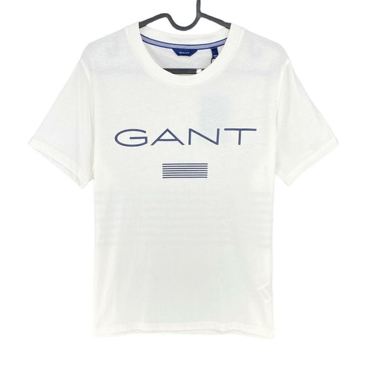 GANT White Stripes Crew Neck T Shirt Size M