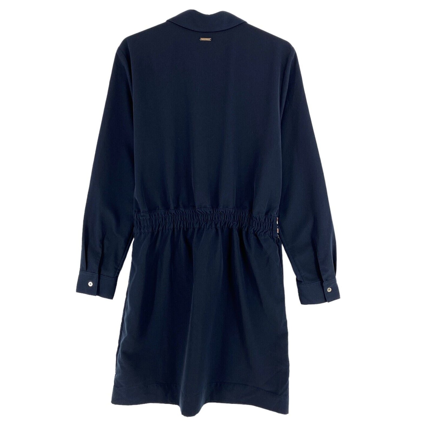 NAUTICA Navy Blue Belted Long Sleeves Shirt Dress Size S