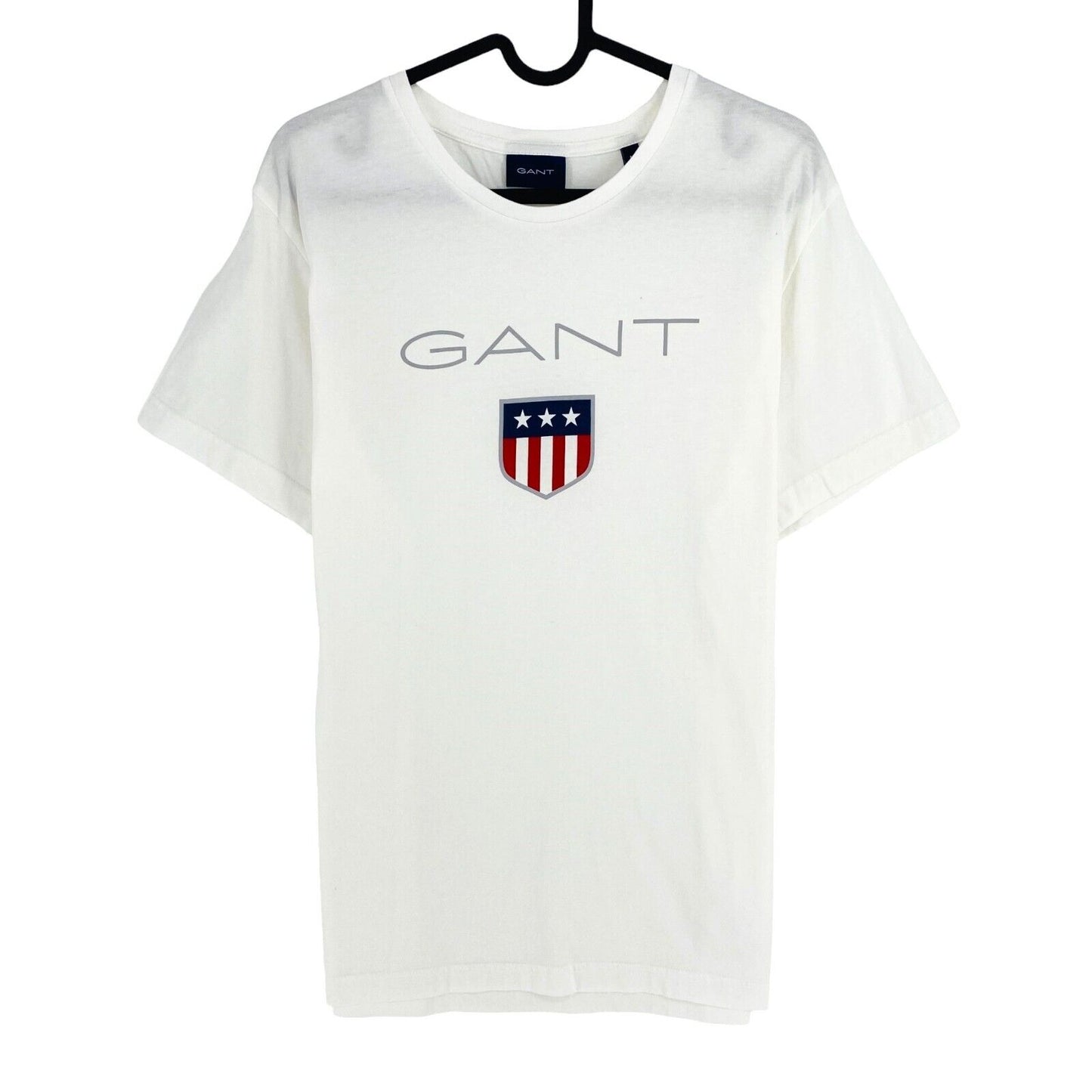 GANT Men White Retro Shield Crew Neck Short Sleeve T Shirt Size M