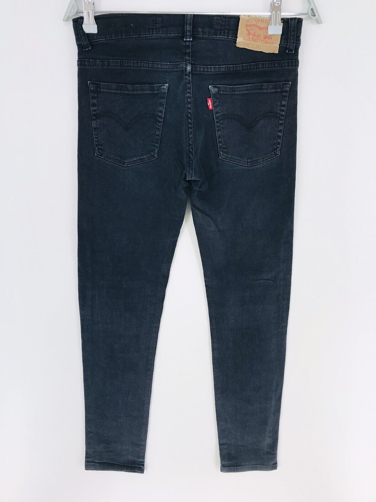 Vintage Levi's 510 Boys Dark Grey Stretch Skinny Fit Jeans 14 / W28 L29