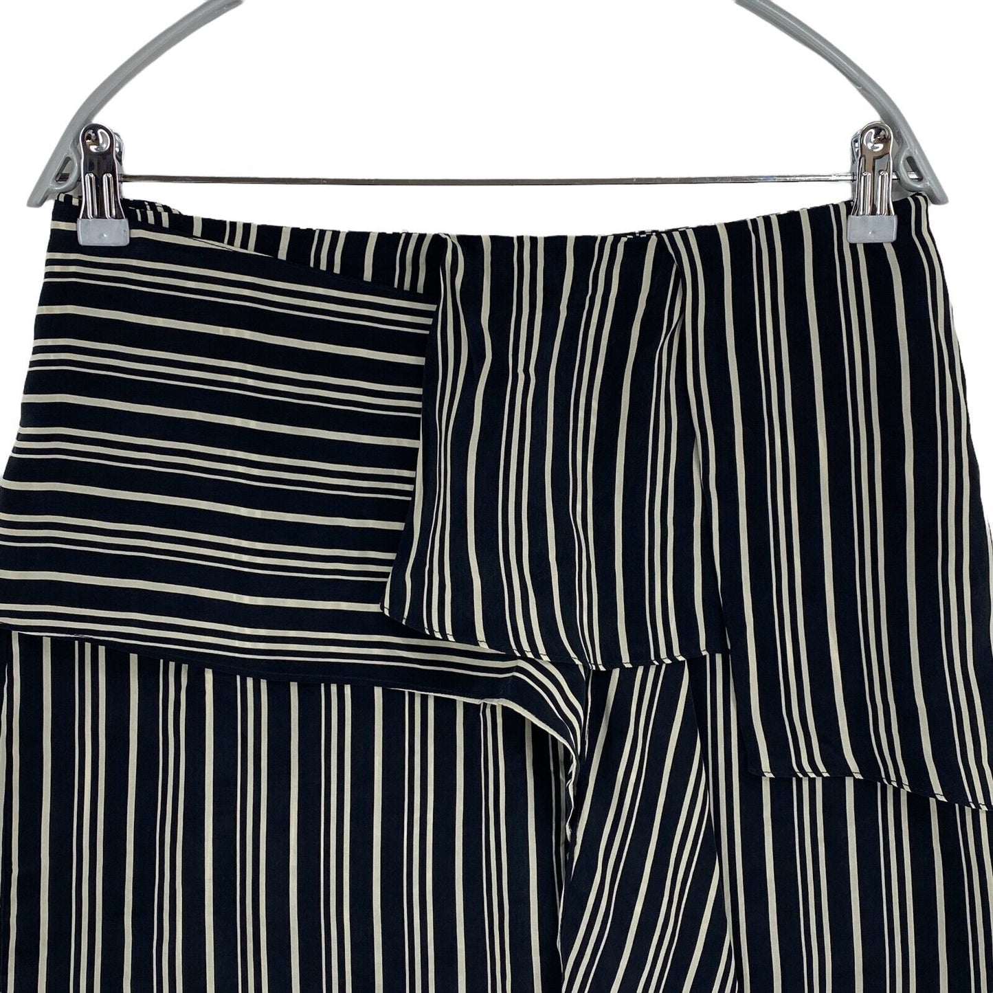 ZARA BASIC COLLECTION Striped Black Straight & Pencil Skirt Size L