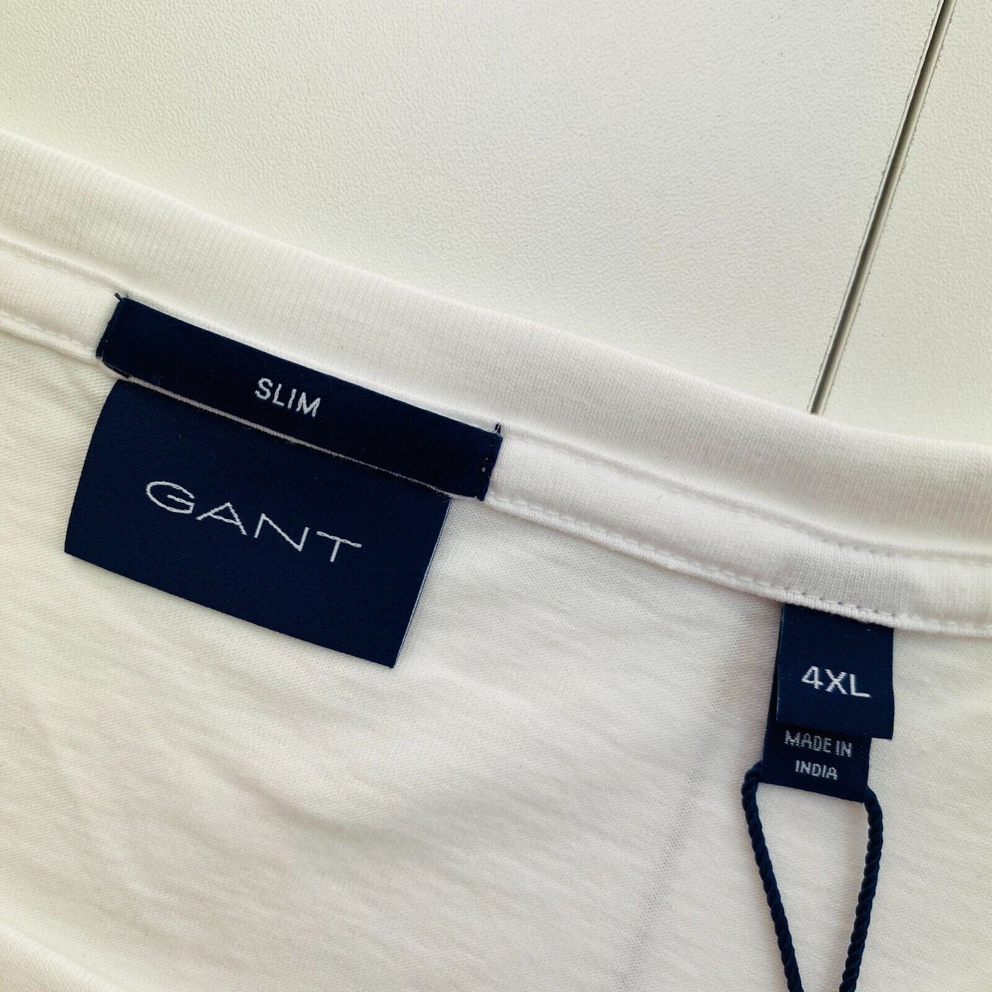 GANT – Weißes Original Slim Fit T-Shirt mit Rundhalsausschnitt, Größe 4XL