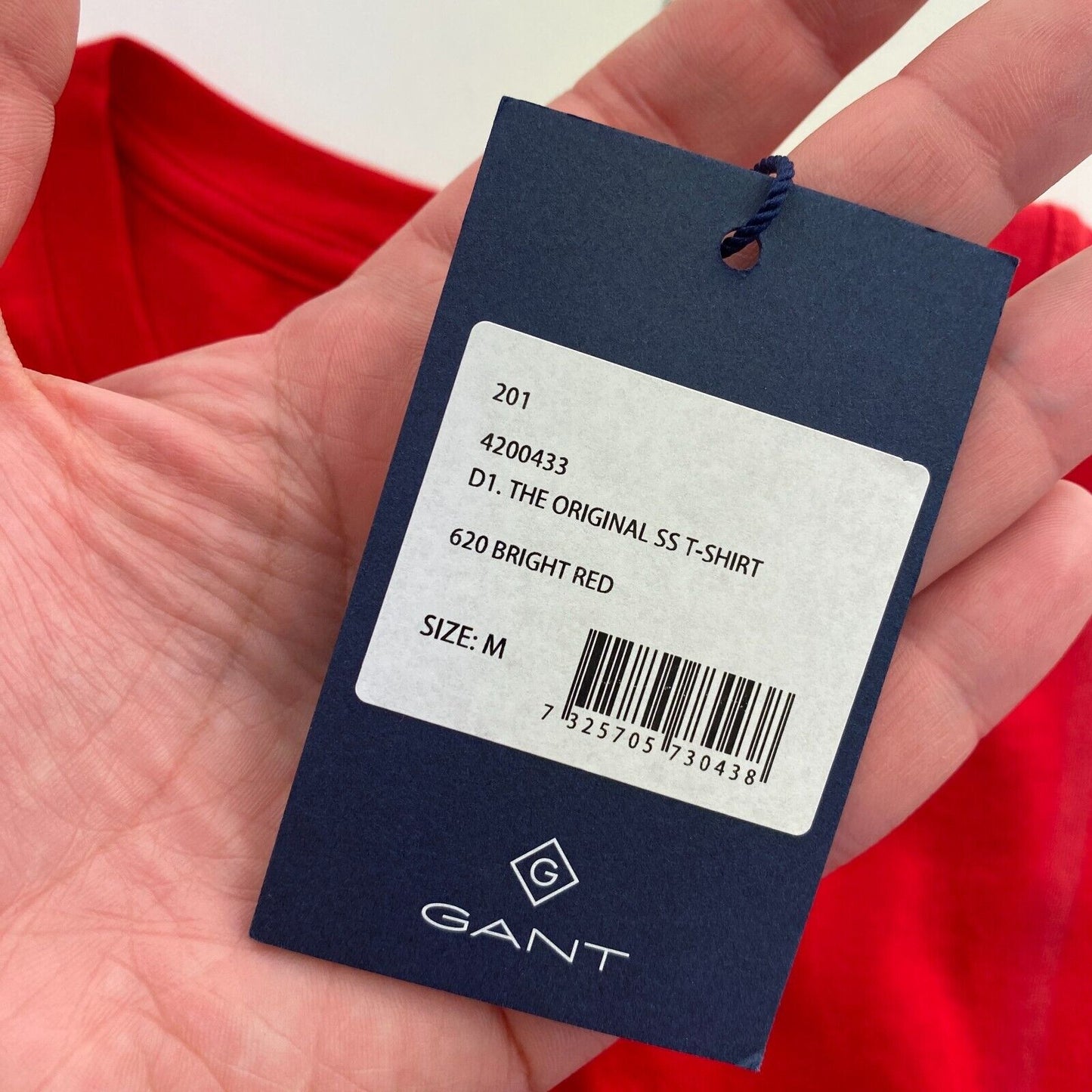 GANT Women Red The Original Crew Neck Short Sleeve T Shirt Size M