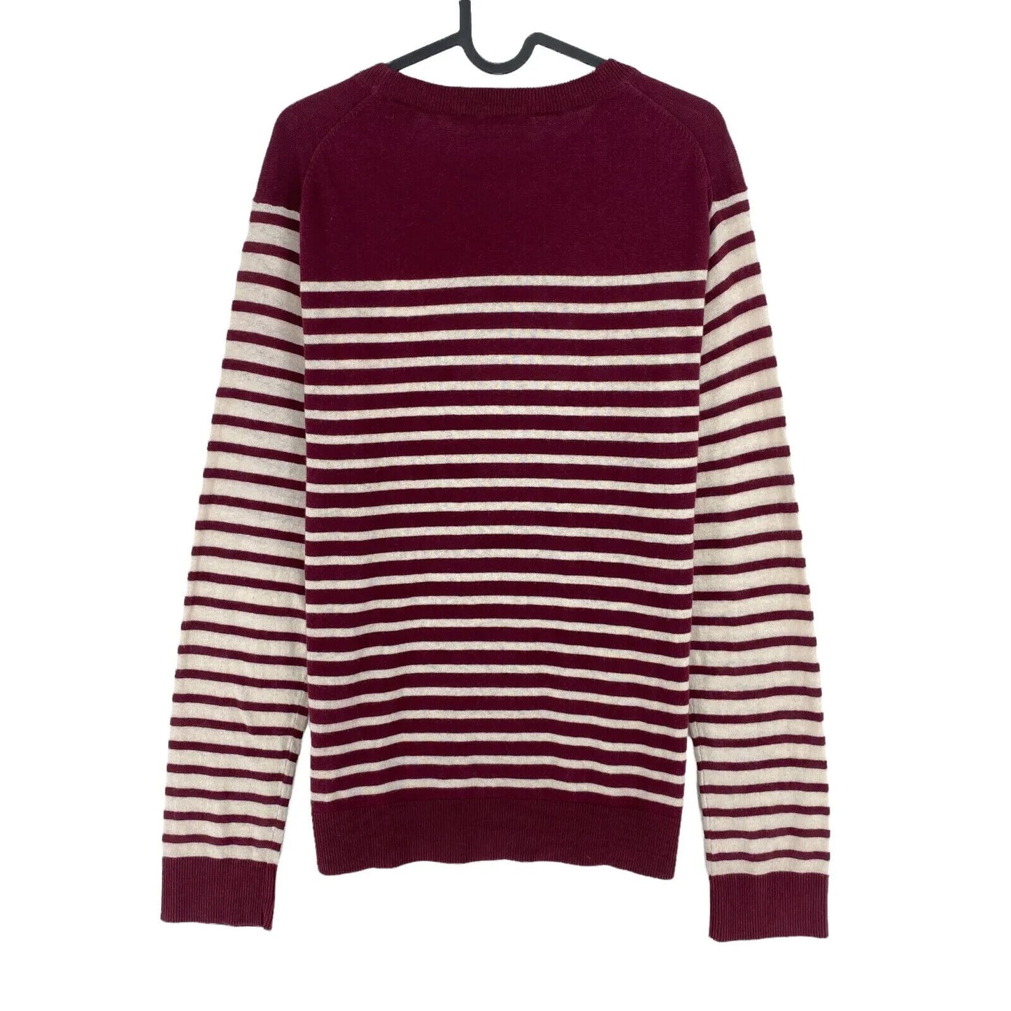 SCOTCH & SODA Mens Dark Red Striped Cotton Wool Crew Neck Sweater Jumper Size XL