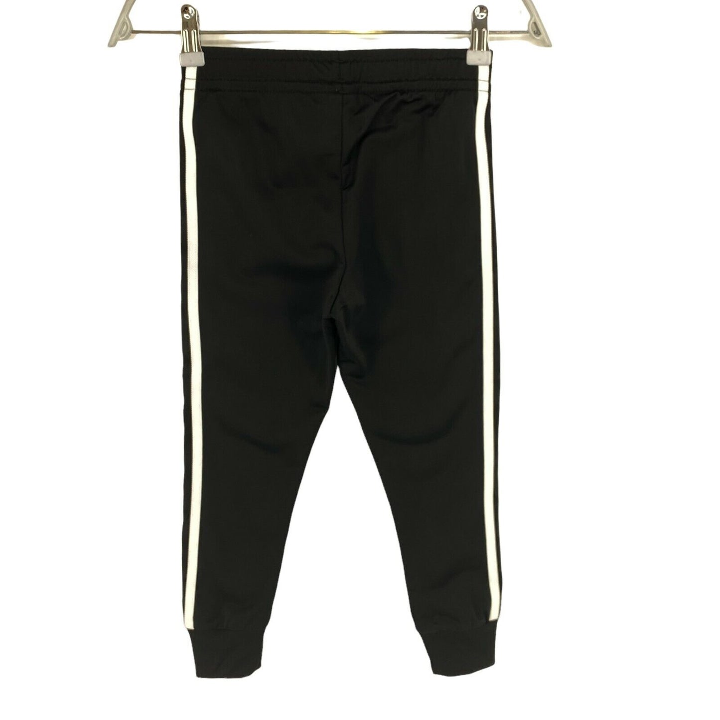 Adidas Jungen Schwarze 3-Streifen Jogginghose Hose Größe 5–6 Jahre