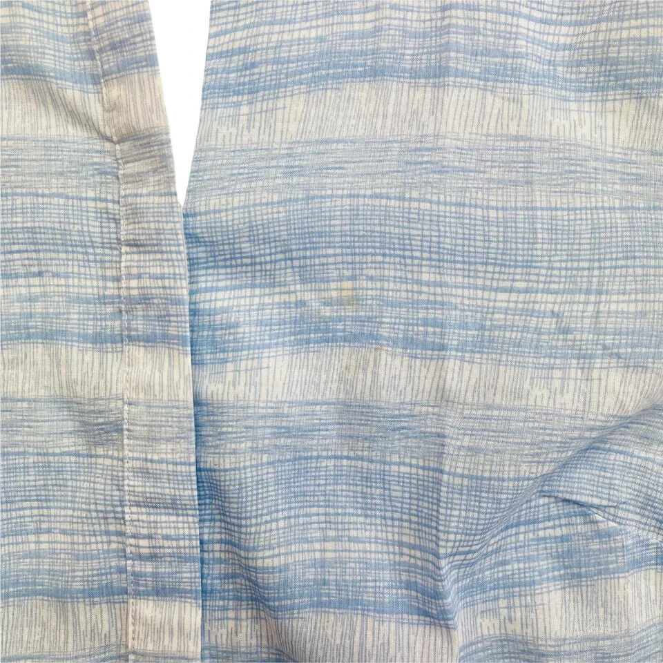 NAUTICA Women Light Blue Striped 100% Cotton Flared Shirt Size XS