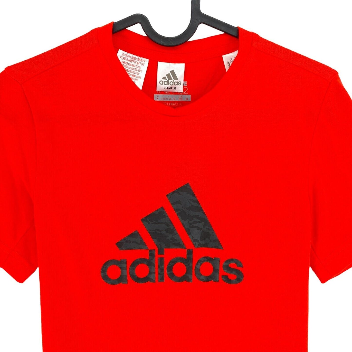 Adidas Climalite Youth Boys Red Prime Logo Crew Neck T Shirt Size 11 - 12 Years