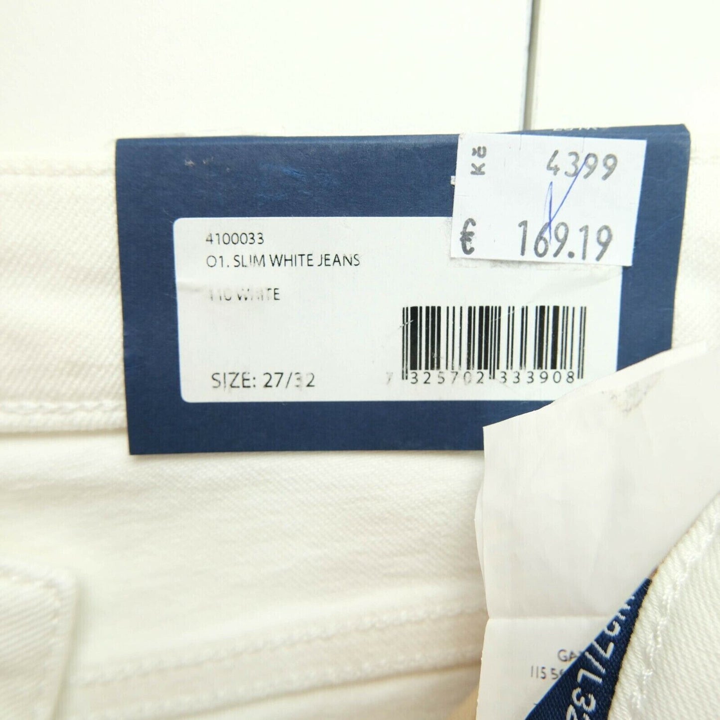 GANT Women White Slim Tapered Fit Jeans Size W27 L32