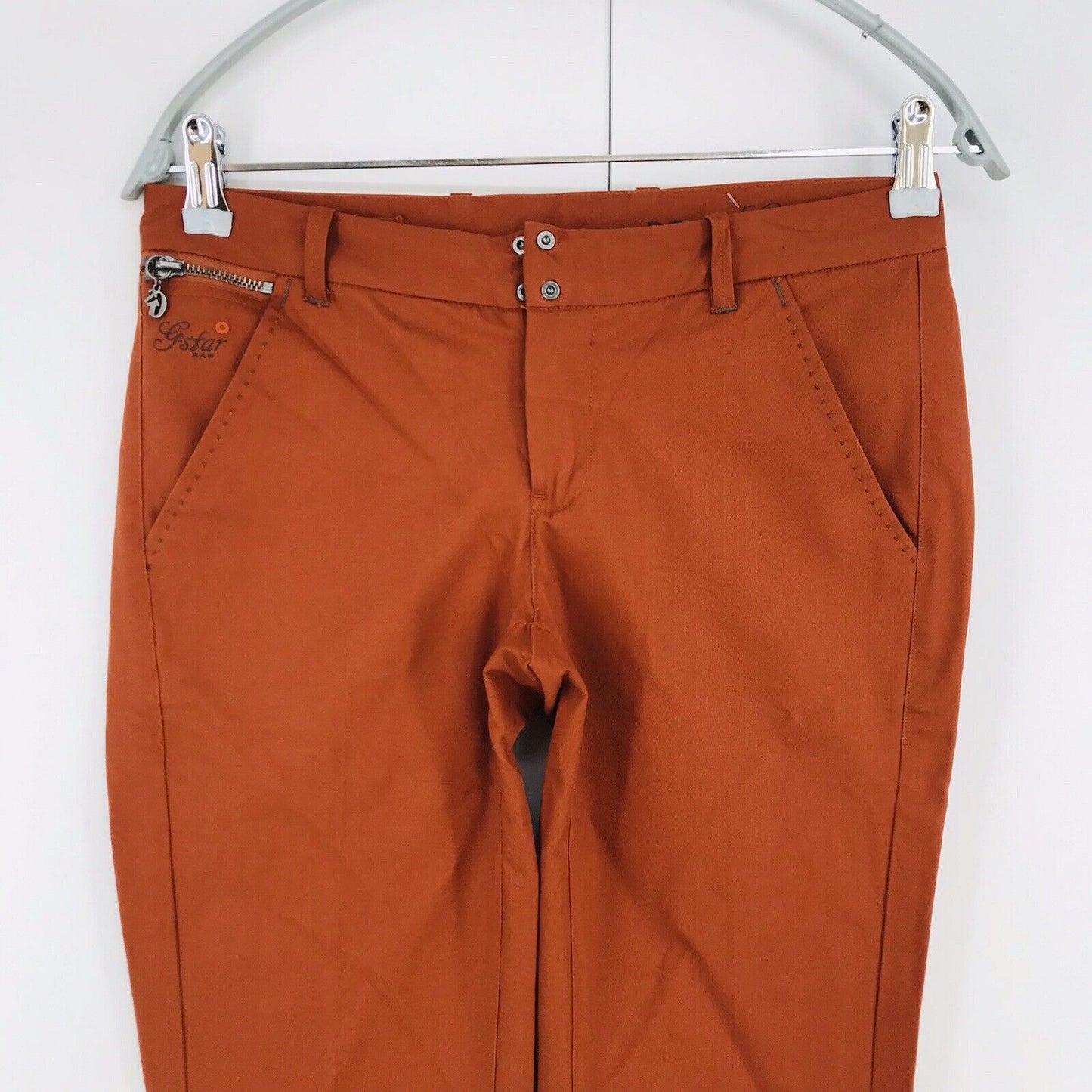 G-STAR RAW PORTER COJ Femme Orange Slim Tapered Fit Chino Pantalon Taille W26 L32