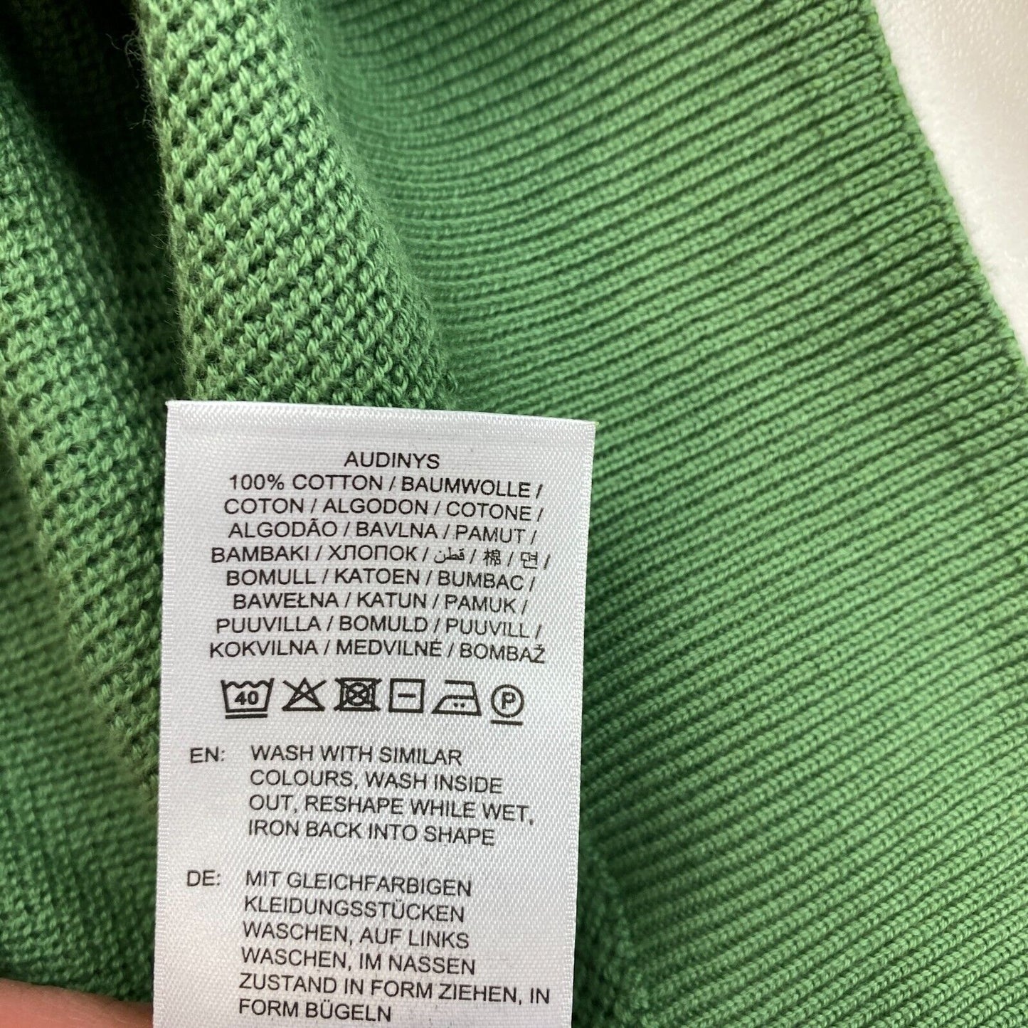 GANT Pull à col rond en coton piqué vert Taille S