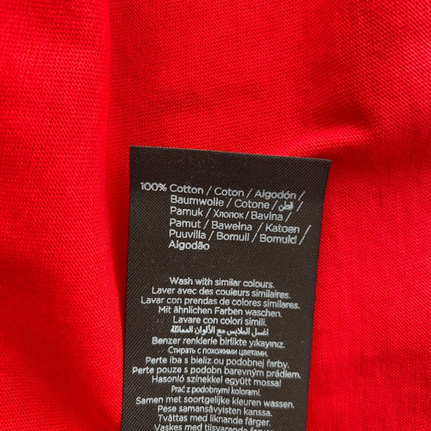 Karl Lagerfeld Red Stacked Logo Address Crew Neck T Shirt Size S