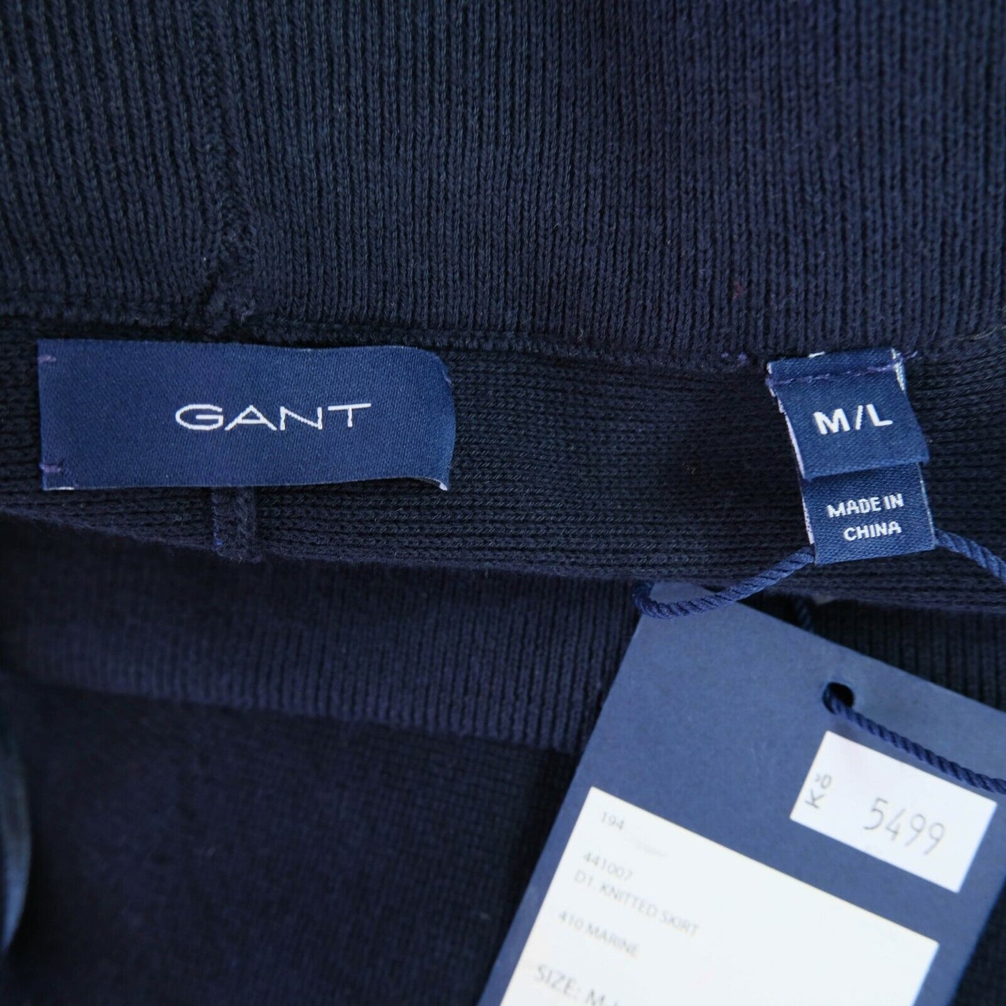 GANT Marineblauer Strickrock aus Baumwollmischung, Größe M – L