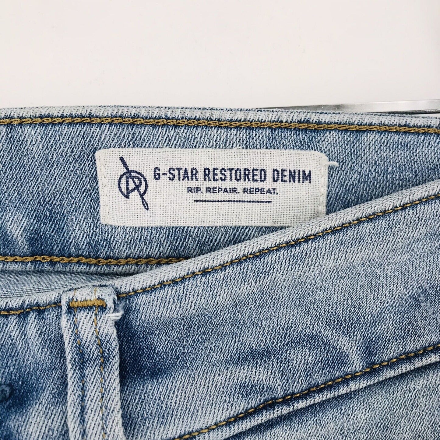 G-STAR Restored Denim Deconstructed Blue Super Slim Fit Distressed Jeans W30 L34