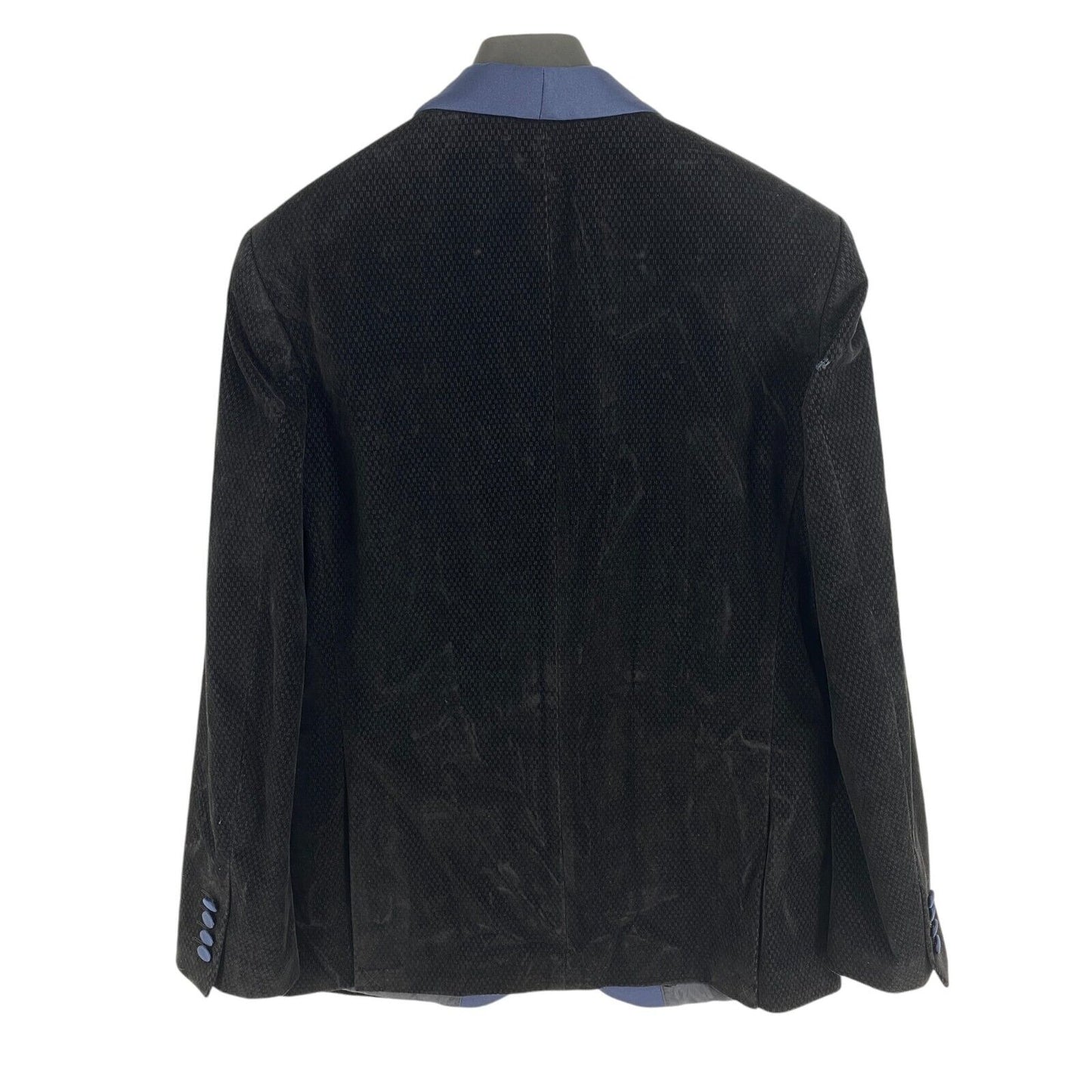 RRP €229 IZAC Men Navy Blue Velvet Blazer Jacket Size EU 50 UK/US 40